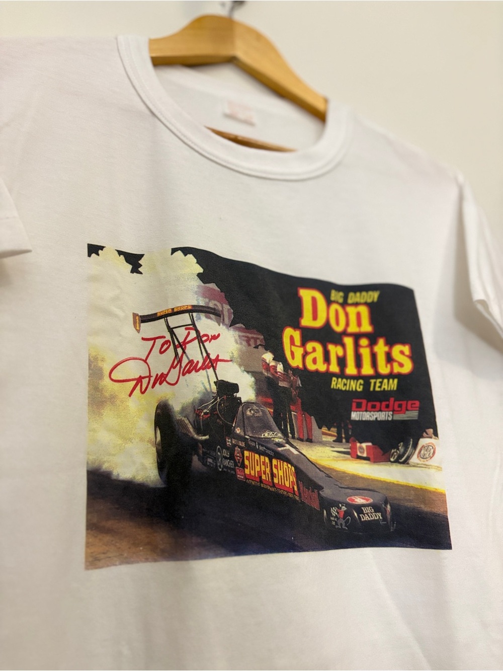 VTG Don Garlits Big Daddy Racing T-Shirt White Made in Canada Graphic Tee M